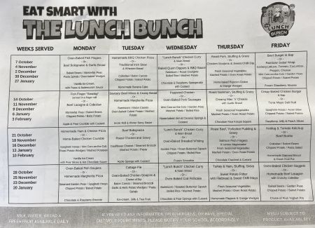 Lunch menu